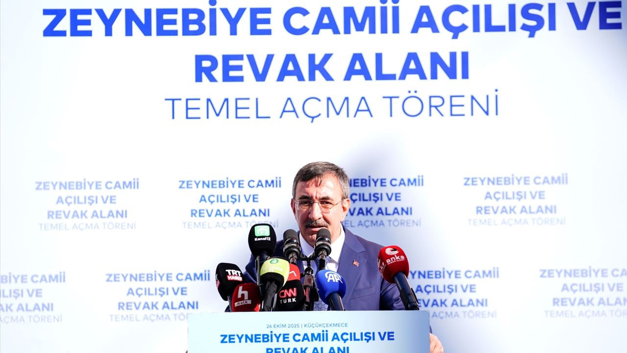 Cumhurbaşkanı Yardımcısı Yılmaz, Zeynebiye Camii Açılışı ve Revak Alanı Temel Açma Töreni'nde konuştu: