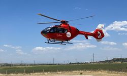 Diyarbakır'da ambulans helikopter vücudunda yanık oluşan kişi için havalandı