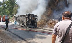 Antalya'da otobüste başlayıp ormana sıçrayan yangın söndürüldü