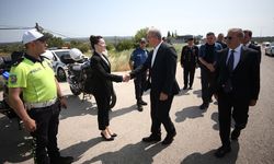 Çanakkale Valisi Ömer Toraman trafik denetimine katıldı