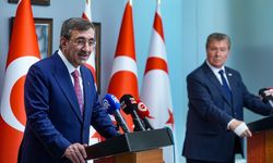 Cumhurbaşkanı Yardımcısı Yılmaz, Ercan Havalimanı'nda açıklamalarda bulundu: