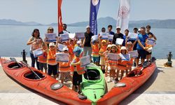 Muğla'da anaokulu öğrencileri kürek çekti