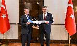 Cumhurbaşkanı Yardımcısı Yılmaz, AJet Genel Müdürü Sarp'ı kabul etti