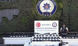 İstanbul'da organize suç örgütüne yönelik operasyonda ele geçirilen silahlar sergilendi