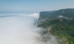 Kastamonu'da oluşan sis dronla görüntülendi