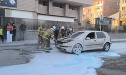 Kırıkkale'de seyir halindeki otomobilde yangın çıktı