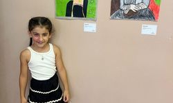 Minik ressam Deren Aral'ın ilk kişisel sergisi ziyarete açıldı