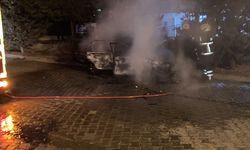 Nevşehir'de park halindeki araç yandı
