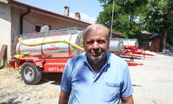 Patlayan lastiğe rağmen yangına su taşıyan çiftçiye hediye edilen tanker sayısı 3 oldu