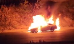 Tekirdağ'da seyir halindeki otomobil yandı