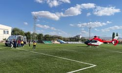 Çankırı'da ambulans helikopter, ayağını balya makinesine kaptıran kişi için havalandı