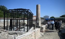 Edirne'de bugüne sadece minaresinin yarısı ulaşan Şeyh Şüceaddin Camisi'nin restorasyonu sürüyor