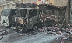 Edirne'deki yangında park halindeki 2 kamyon kullanılamaz hale geldi