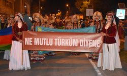 Karaman'da 7. Uluslararası Türk Dünyası Şöleni çerçevesinde yürüyüş düzenlendi