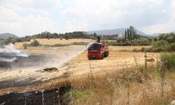 Konya'da ekin tarlasında çıkan yangın büyümeden söndürüldü