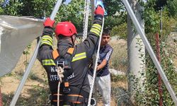 Konya'da kuyuya düşen keçi itfaiye ekiplerince kurtarıldı