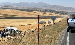 Muş'ta minibüsün şarampole devrilmesi sonucu 10 kişi yaralandı
