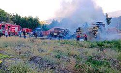 Amasya'da çıkan yangında bin balya saman ve bir araç kullanılamaz hale geldi