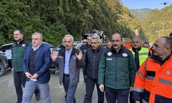 Bakanlar Uraloğlu ve Bak, Çamlıhemşin-Ayder Yaylası yolunda devam eden çalışmaları inceledi