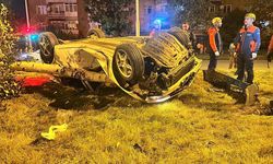 Erzurum'da takla atan otomobildeki 4 kişi yaralandı
