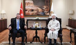 Filistin'in Ankara Büyükelçisi Mustafa, Diyanet İşleri Başkanı Erbaş'ı ziyaret etti