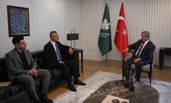 Filistin'in Ankara Büyükelçisi Mustafa, Gelecek Partisi Genel Başkanı Davutoğlu'nu ziyaret etti
