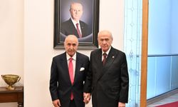 MHP Genel Başkanı Bahçeli eski TBMM Başkanlarından Hikmet Çetin ile görüştü