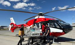 Muş'ta hasta bebek ambulans helikopterle Van'a sevk edildi