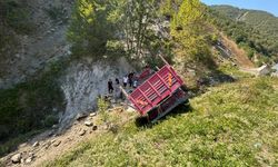 Sinop'ta devrilen kamyonun sürücüsü öldü