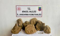 Bingöl'de figür işlemeli 17 kaya parçası ile 12 sikke ele geçirildi