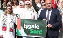 Erzurum ve çevre illerindeki kadınlar İsrail'in Gazze'ye yönelik saldırılarını protesto etti
