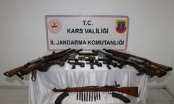Kars'ta ruhsatsız silahla mücadele operasyonunda 11 şüpheli yakalandı