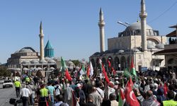 Konya'da Küresel Sumud Filosu'na destek yürüyüşü yapıldı