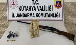 Kütahya'da Roma Dönemi'ne ait olduğu değerlendirilen heykel ele geçirildi