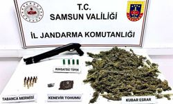 Samsun'da evinde 2,5 kilogram esrar ele geçirilen zanlı gözaltına alındı