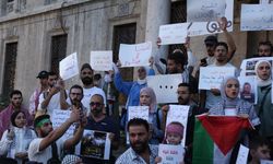 Suriye'nin başkenti Şam'da Küresel Sumud Filosu'na destek gösterisi