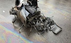 Tekirdağ'da motosikletle otomobilin çarpıştığı kaza kamerada