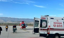 Tokat'ta ambulans helikopter vücudunda yanıklar oluşan kişi için havalandı