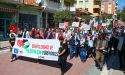Uşak'ta Filistin'e destek yürüyüşü düzenlendi