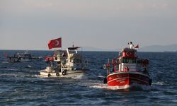 Yalova'da denizciler Filistin ve Küresel Sumud Filosu'na destek için Marmara'ya açıldı