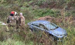 Beşiktaş'ta dereye düşen otomobilin sürücüsü yaralandı