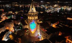 Galata Kulesi'nde Türkiye E-Ticaret Haftası için mapping gösterisi yapıldı