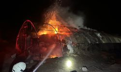 Konya'da çıkan yangında 20 ton saman yandı