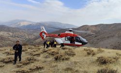 Malatya'da uçurumdan yuvarlanan kişi, ambulans helikopterle hastaneye ulaştırıldı