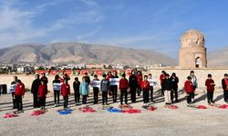 Tarihi Hasankeyf ilçesinde uçurtmalar hakları ihlal edilen çocuklar için uçuruldu