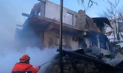 Artvin'de çıkan yangında 2 katlı ev kullanılamaz hale geldi