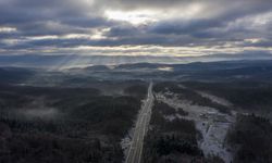 Bolu, Düzce ve Karabük'ün yüksek kesimlerindeki kış manzaraları havadan görüntülendi