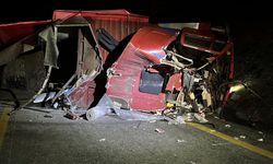 Çorum'da devrilen kamyonun sürücüsü yaralandı