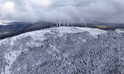 Samsun'da 1650 rakımlı Dürtmen Dağı'nda kar etkili oldu