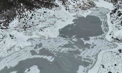 'Adana'nın Sibiryası'nda Kürebeli Barajı buz tuttu